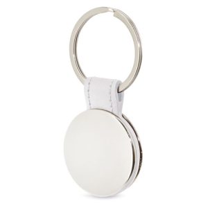 LLAVERO METALICO REDONDO  BLANCO