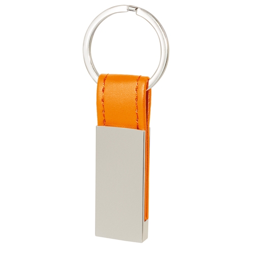 LLAVERO METALICO POLIPIEL "VINNY" NARANJA