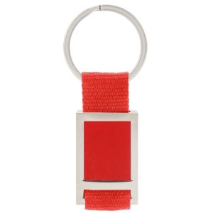 LLAVERO METALICO NYLON ROJO