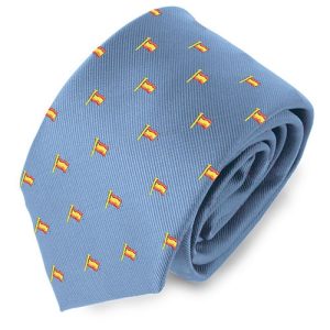 CORBATA BANDERA MASTIL ESPAÑA CELESTE