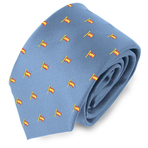 CORBATA BANDERA MASTIL ESPAÑA CELESTE