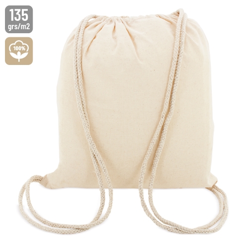 BOLSA MOCHILA ALGODON "ASSAM" BEIGE