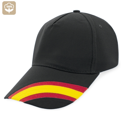 T-145-NE-500x500-1.jpg GORRA NACIONAL 5 PANELES ALGODN PEINADO "DEVA" NEGRO