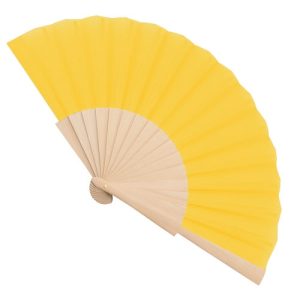 ABANICO MADERA 16 VARILLAS "SEVILLA" AMARILLO