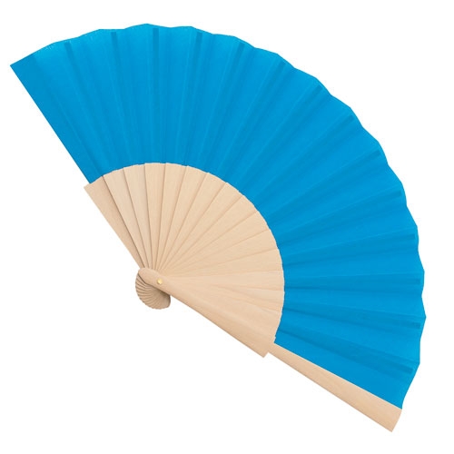 ABANICO MADERA 16 VARILLAS "SEVILLA" AZUL