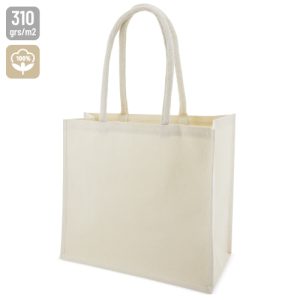 BOLSA DE ALGODON ASA CONFORTABLE "SURAT" BEIGE