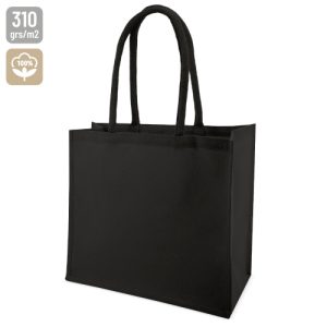 BOLSA DE ALGODON ASA CONFORTABLE "SURAT" NEGRO