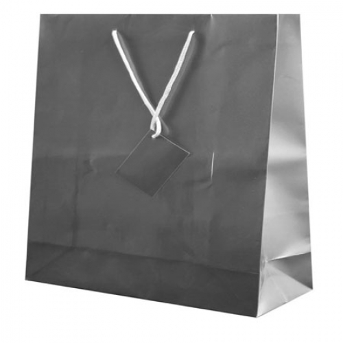 BOLSA REGALO PAPEL "CHARIS" PLATA