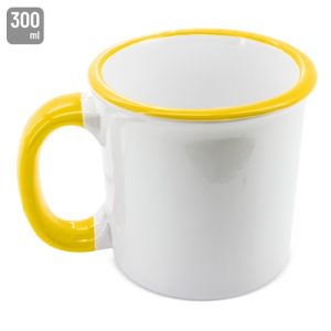TAZA CERAMICA SUBLIMACION "NOSTALGIA" AMARILLO