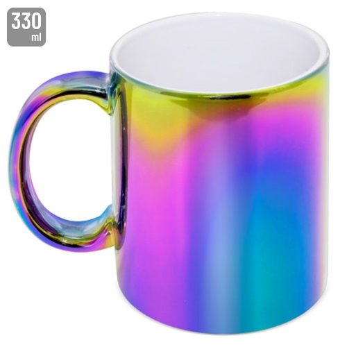 TAZA CERAMICA METALIZADA MULTICOLOR "SYBAL"