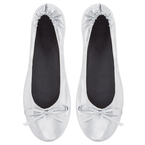 ZAPATILLA PLEGABLE (12 PARES) "BALLET" PLATA