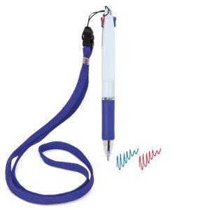 BOLÍGRAFO 2 COLORES CON LANYARD "BISSKAR" BOLÍGRAFO 2 COLORES CON LANYARD "BISSKAR"