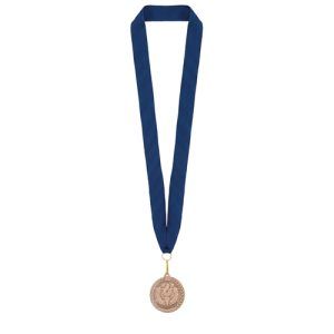 MEDALLA DE BRONCE "OLIMPIA" LANYARD AZUL