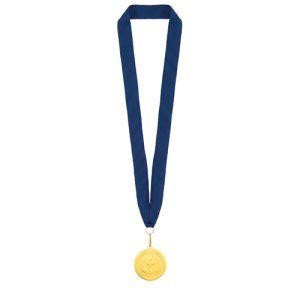 MEDALLA DE ORO "OLIMPIA" LANYARD AZUL