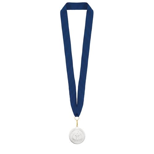 MEDALLA DE PLATA "OLIMPIA" LANYARD AZUL